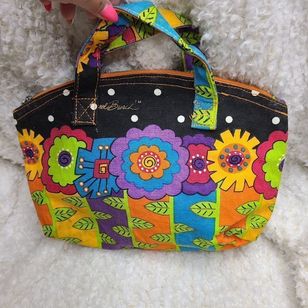 Laurel Burch Rainbow Bright Color Flower Tote